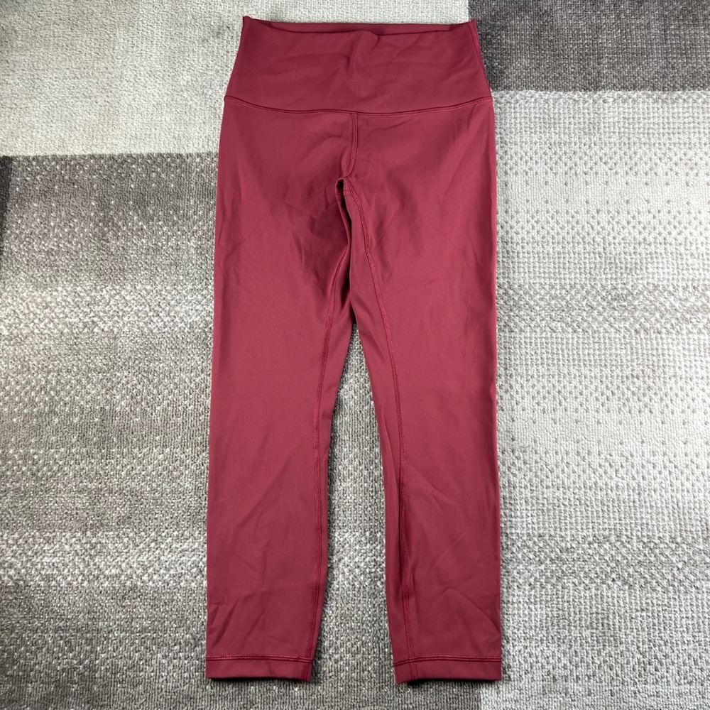 Lululemon Wunder Under High Rise Crop 23" Leggings Dark Red Size 6 LW6BAKS